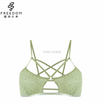 High quality and super comfortable stylish wireless sexy mesh strappy bandeau bralette bra